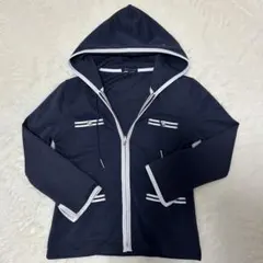 TOMMY HILFIGER ネイビー フード付き　ジップアップパーカー S