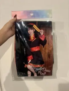 チャイナドレス コスプレ衣装 赤黒