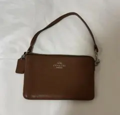 COACH ブラウン レザー ポーチ