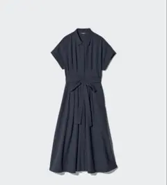 UNIQLO シアサッカーシャツワンピース 丈短め XL ネイビー - メルカリ