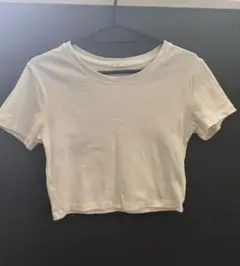 レディース クロップド丈 半袖Tシャツ ホワイト Mサイズのサムネイル