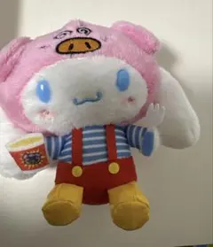 サンリオシナモロール　シナモン　ブタメンコラボぬいぐるみ　マスコット