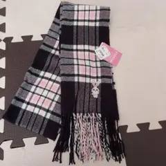 nicousa マフラー ピンク チェック柄
