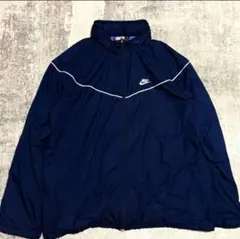 90s古着Nike ナイキNIKEナイロンジャケット　ネイビービックサイズXXL