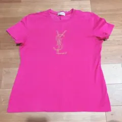 正規品 YSL イヴサンローラン Tシャツ M ピンク 半袖 ロゴ カットソーのサムネイル