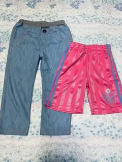 子供服　まとめ売り　ズボン110 ジーンズ　ジャージ　ブルー　ピンク　水色