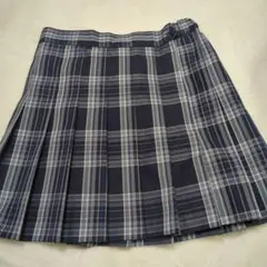 【WEGO】ネイビーとグレーのチェック柄 スクールスカート Lサイズ