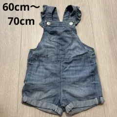 H&M フリル付き デニム オーバーオール ショートパンツ 女の子