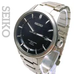 稼働・美品】SEIKO／7B24-0BP0／電波ソーラー／ブラック×シルバー