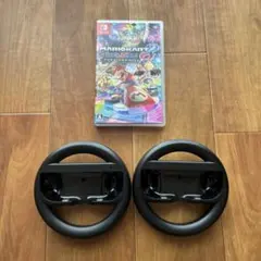 【送料無料】マリオカート8 デラックス　(純正品ジョイコンハンドル2個付き)