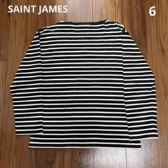 セントジェームス ウェッソン バスクシャツ 黒 × 白 6 国内正規品