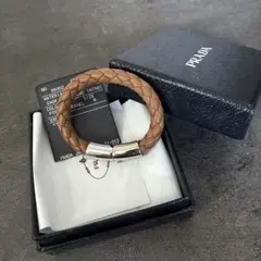 HERMES エルメス ブレスレット オレンジ 編み込み スクエア シルバー 