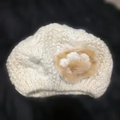 ニット ベレー帽 ファー付き