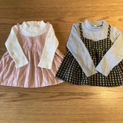 mamaraku他　重ね着風　ドッキング　カットソー　長袖　90-95