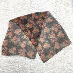 花柄シアーストール　シースルー　スカーフ　透け感　首巻き　春夏コーデ　チャーム