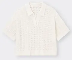 GU スキッパーポロセーター オフホワイト S