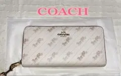 む*れ様 新品未使用コーチ長財布ベージュホワイトレザーレディース