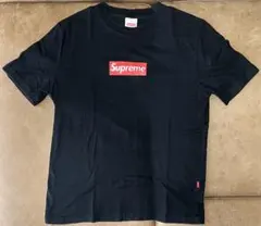 y2k SUPREME シュプリーム ボックスロゴ 刺繍ロゴ Tシャツ 短丈 黒
