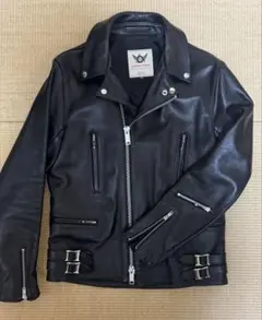 今だけ　666 ダブルライダース 現行タグ　LJM-1TF　ダークネイビー LJM-1TF タイトフィット サイドベルト ライダースジャケット｜『666