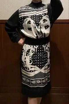 【美品週末値下げ】HERMES ブリドッドゥガラ　シルク＆カシミヤワンピースのサムネイル