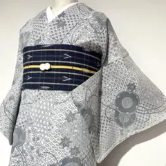 綿絽◇藍染 紅葉尽くし浴衣◇未使用しつけ付き - メルカリ