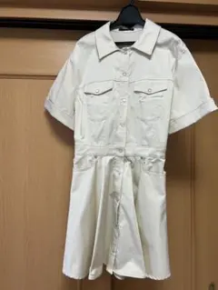 ZARA アイボリー ミニワンピース　オールインワン