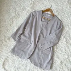 グラシア ノーカラージャケット ベージュ Mサイズ