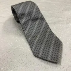 イタリア製 シルク100% GREE グレー系 幾何学柄ネクタイ♪