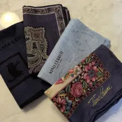 【新品】ハンカチ4セット 花柄 ペイズリー など