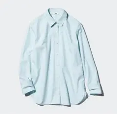 【美品】UNIQLO 黄緑 ストライプ 長袖シャツ M