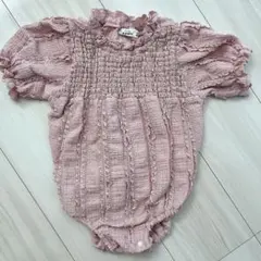 size80 ペアマノン ピンク ロンパースのサムネイル