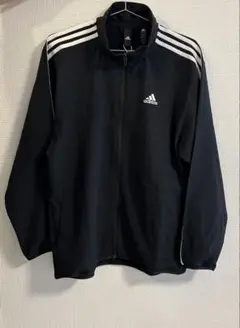 adidas ストライプジャケット ブラック