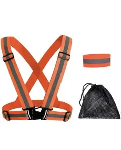 反射ベスト オレンジ 蛍光イエロー