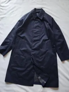 美品　ユニクロ　ブロックテックステンカラーコート　ネイビー