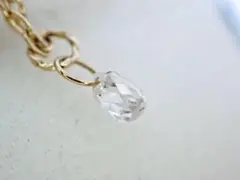 K18 アガット ブリオレット カット レーザーホール ダイヤモンド ネックレス