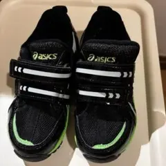 asics ブラック/グリーン スニーカー 16cm