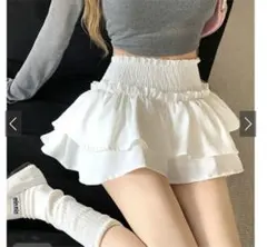 at2259 GRL インパン裏地付きティアードフリルミニスカート