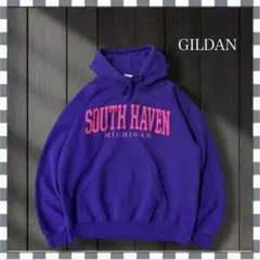 4959/ギルダン サウスヘブンミシガン都市刺繍ロゴ パーカーM