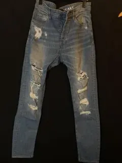 H&M SKINNY ダメージデニムパンツ