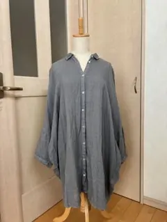120%lino ロングブラウン　リネン100%のサムネイル