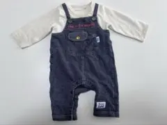 Lee長袖ロンパース　デニムオーバーオール 風70cm 前開き