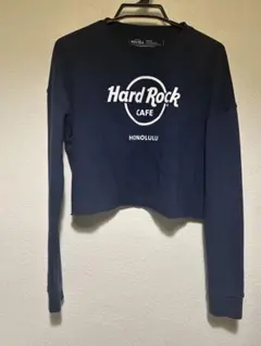 Hard Rock Cafe クロップドスウェット M ネイビー