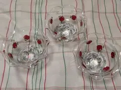レトロポップ　りんご　フリル　デザートカップ　ガラス鉢