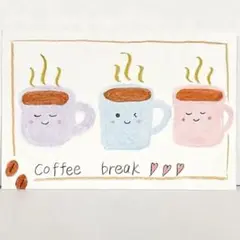 【コーヒーはいかが？♬】　パステル画　インテリアにも＊　coffee