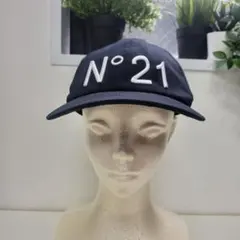 ギ*リ様 ヌメロヴェントゥーノ N°21 キャップ 帽子 ロゴ 刺繍 ネイビーのサムネイル