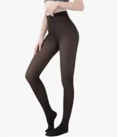 透け感タイツ ストッキング風 着圧タイツ 美尻 冬秋 肌着インナー 200g