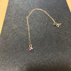 リボンモチーフ ネックレス ローズゴールド