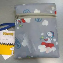 PEANUTS スヌーピー エコバッグ　折りたたみエコバッグ　グレー　新品