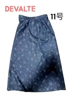 DEVALTE デニムスカート　11号size 花柄　黄色白