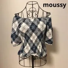 【新品未使用】moussy/マウジー　オフショル　ネイビー